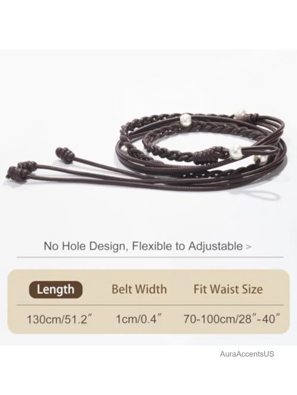 PU Leather Knotted Waist Belt for Dresses Women's Skinny Belt